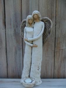 Anděl - víla stojící pár ( svícen )